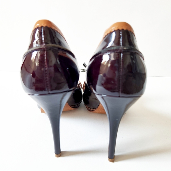 Donald J. Pliner Patent Peep Toe Tassel Heels - Picture 4 of 6